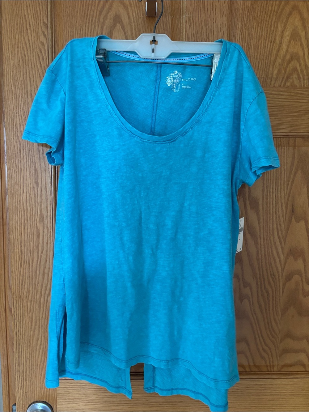 Pilcro Teal Short Sleeve Scoop Neck Tee